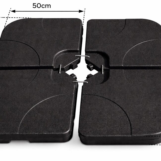 Parasoltegels - Vulbaar tot 80 kg - 4 Tegels - voor Kruisvoet