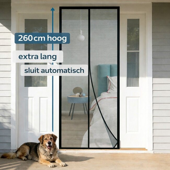 Deurgordijn 100x260 cm - Magnetische Sluiting