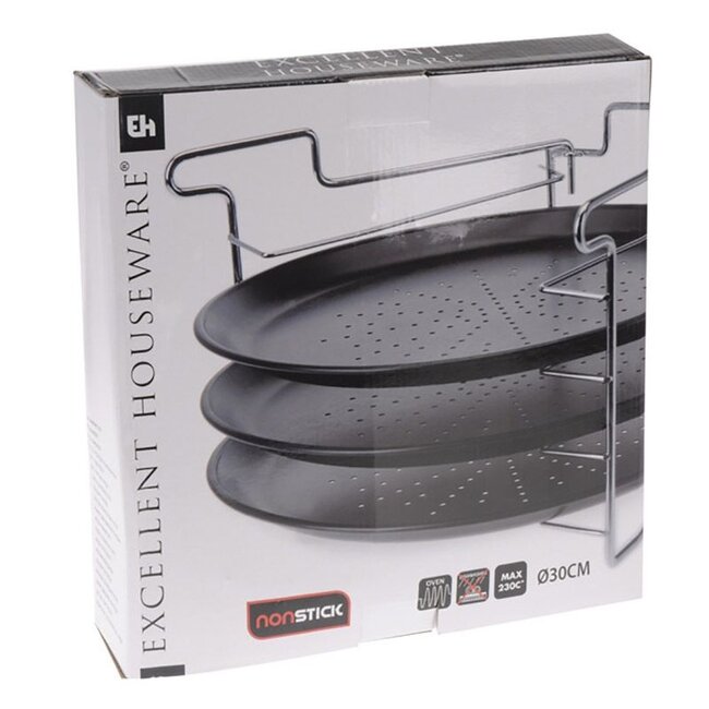 Excellent Houseware Pizza-Backset mit Antihaftbeschichtung - 4-teilig