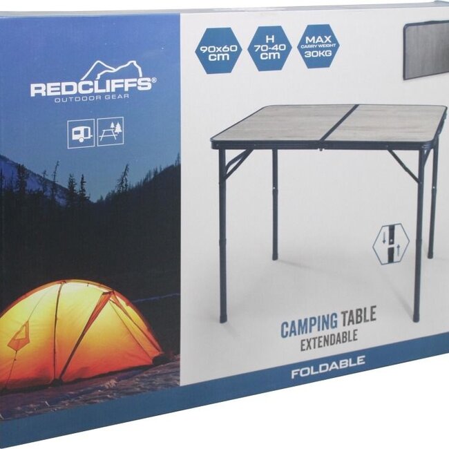 Campingtafel - 90x60 cm - Hoogte verstelbaar