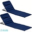 Strandmat - 2 Stuks - Donkerblauw - 145x47x40 cm
