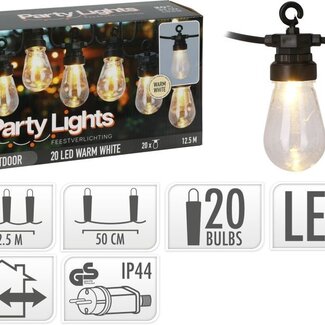 Feestverlichting - 20 lampjes - warm wit - helder