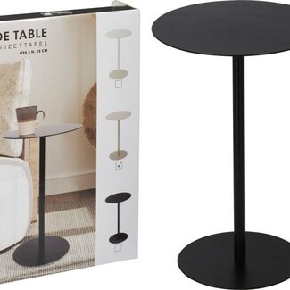 Bijzettafel - Rond - Zwart - 35x53 cm