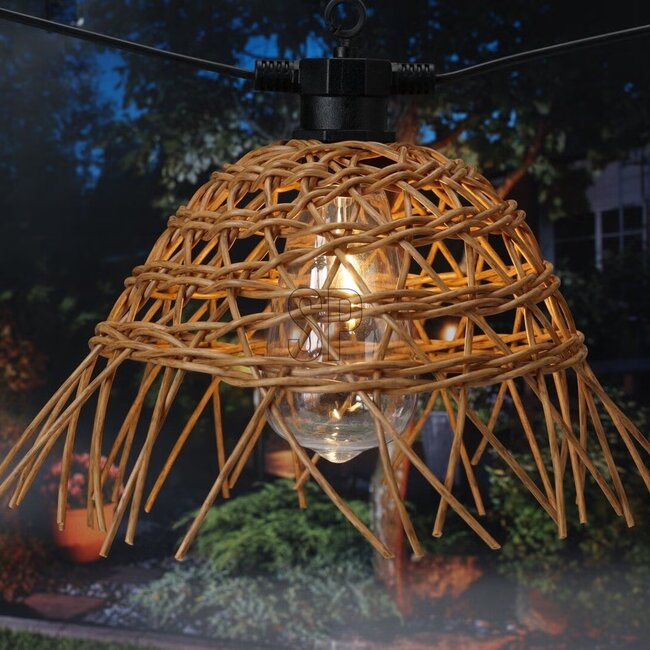 LED Partylights Rattan 6 lampjes 23 x 12 cm