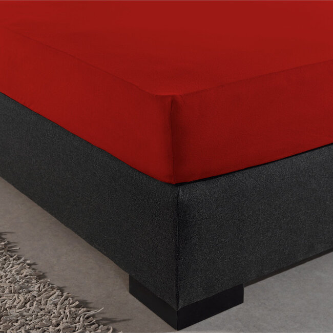 Dubbel Jersey 220 gr. Hoeslaken Rood 80/100 x 220