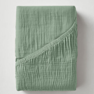 Dreamhouse Muslin green 90 × 200 + 30 - Fitted Sheet