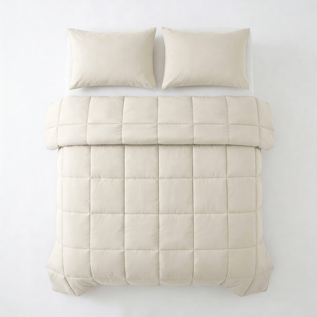 Alles-in-één Lazy dekbed percale beige 240 x 220