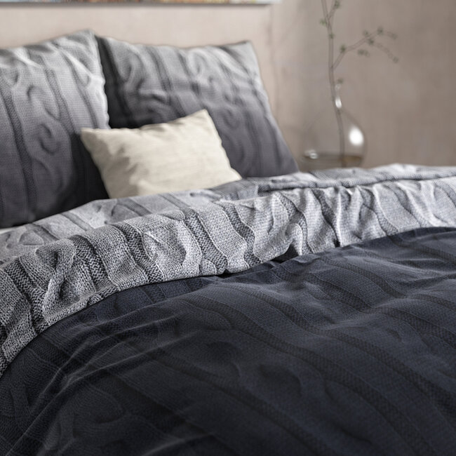 DH Flanel Dante Antraciet 200 x 220