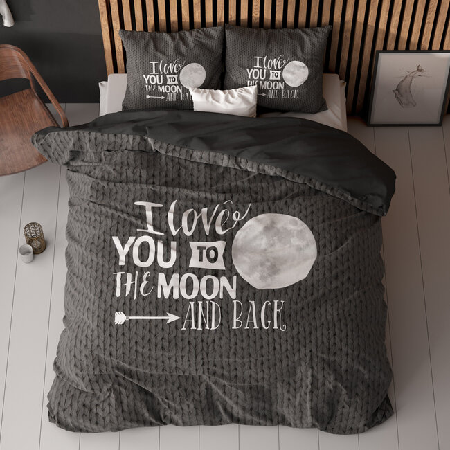 Naar de maan en terug Antraciet 200 x 200/220