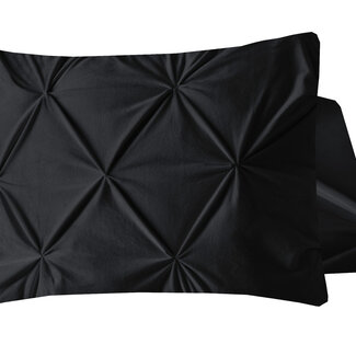 Sleeptime Fluwelen pintuck kussenslopen set van 2 zwart 60 x 70 cm