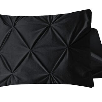 Sleeptime Velvet pintuck pillowcases set of 2 black 60 × 70 cm