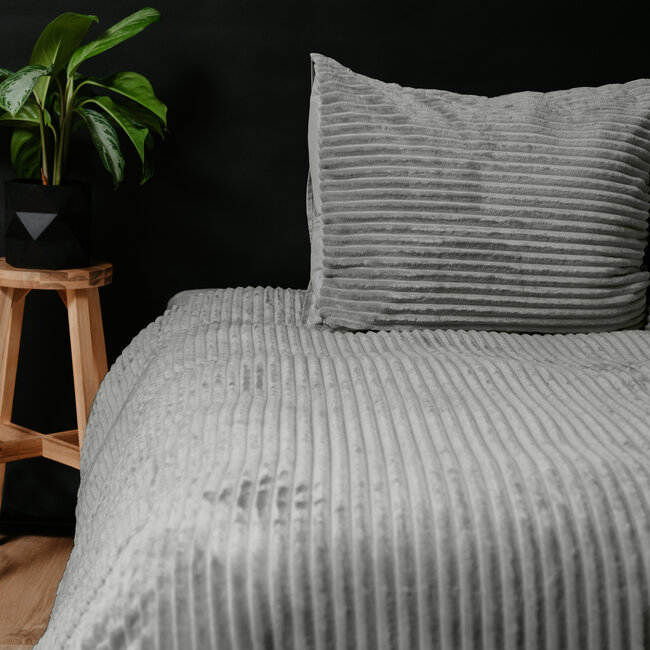 Rib-teddy grijs 240 x 200/220
