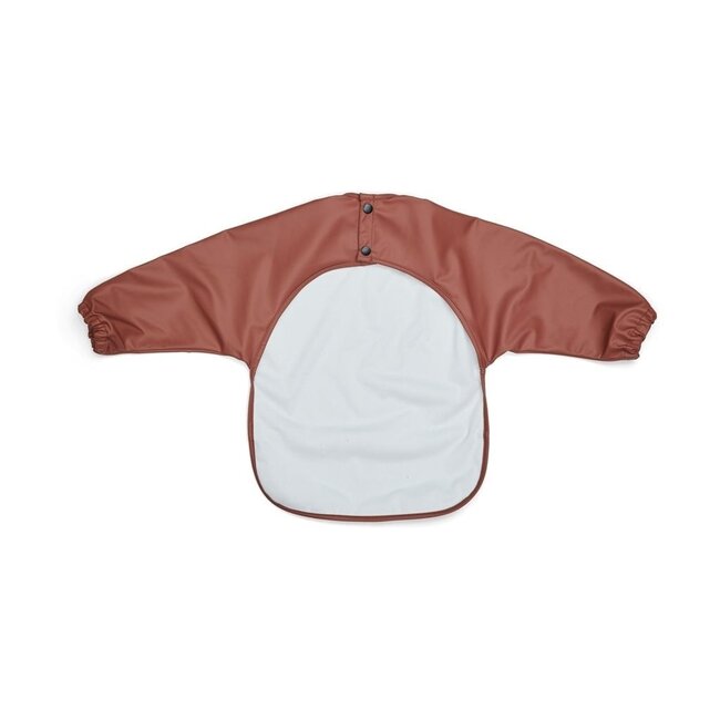 Nuuroo Luna beschichtetes Langarm-Lätzchen - Mahogany Leaf