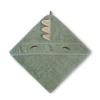 Nuuroo Aki Baby-Kapuzenhandtuch - Light Green Dino