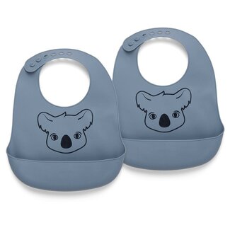Nuuroo Alfie siliconen korte slabbetje 2-pack met print