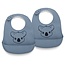 Nuuroo Alfie siliconen korte slabbetje 2-pack met print