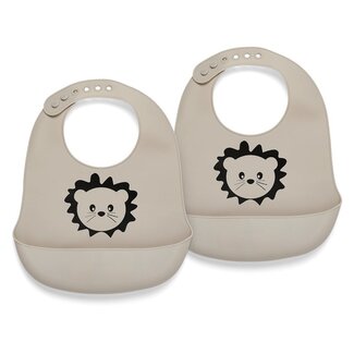 Nuuroo Alfie siliconen korte slabbetje 2-pack met print