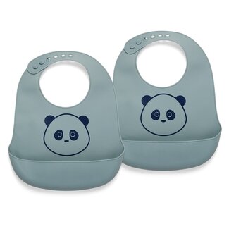 Nuuroo Alfie siliconen korte slabbetje 2-pack met print