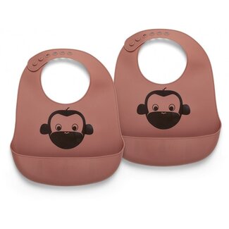 Nuuroo Alfie siliconen korte slabbetje 2-pack met print