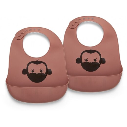 Nuuroo Alfie siliconen korte slabbetje 2-pack met print