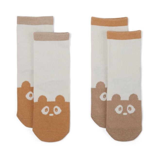 Nuuroo Freja Animal Socks - 2-Pack - Light Brown/Sand