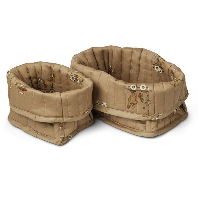 Nuuroo Lumi Quilted Storage Basket Set - Carnival Train