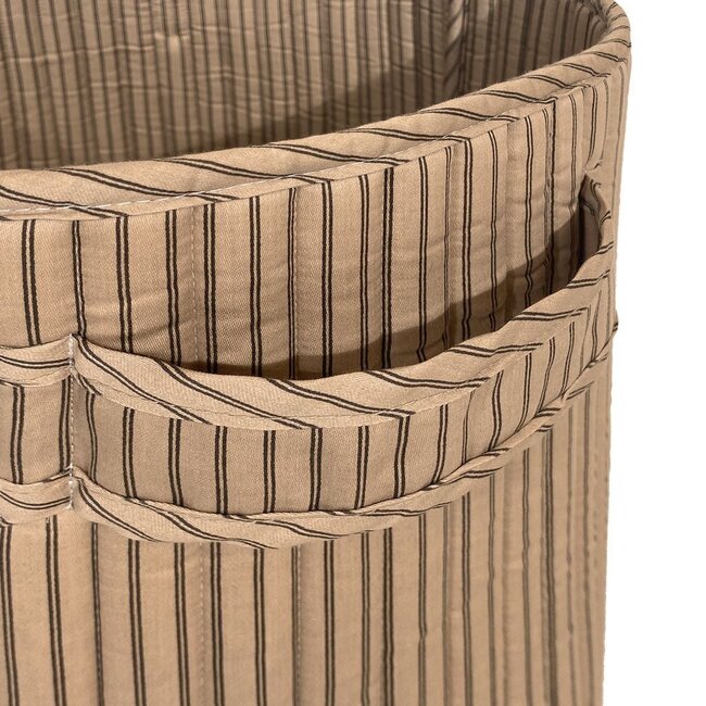Nuuroo Moe gesteppter Aufbewahrungskorb - Groß - Cream Stripe