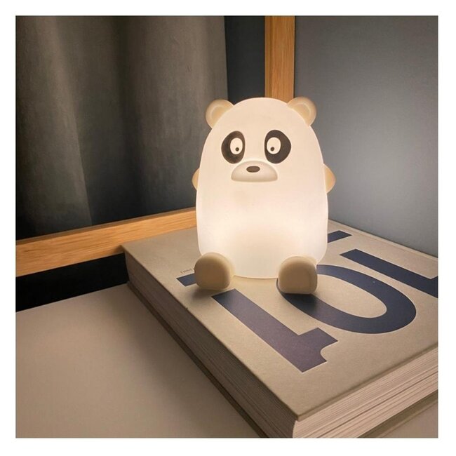 Nuuroo Ella Panda Silicone Lamp - Lunar Rock