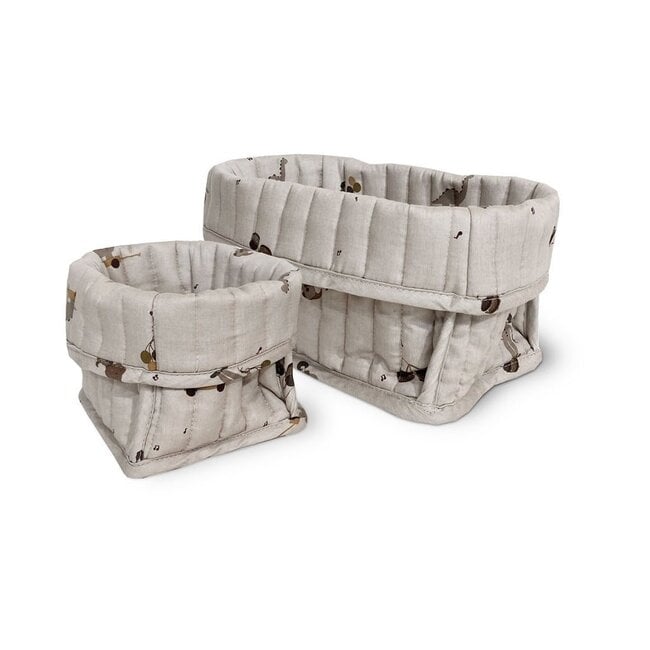 Nuuroo Lumi Quilted Storage Basket Set - Music Dino