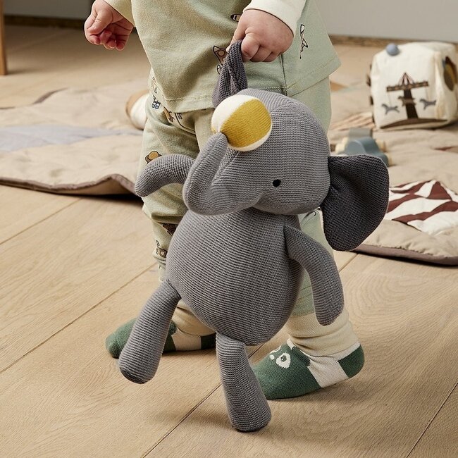Nuuroo Fille Knitted Elephant Soft Toy - Grey
