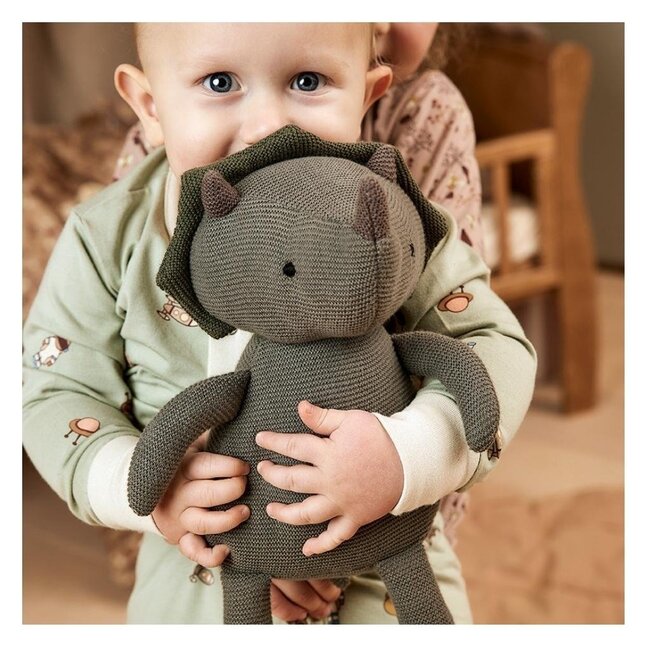 Nuuroo Gabi Knitted Dinosaur Soft Toy - Warm Green