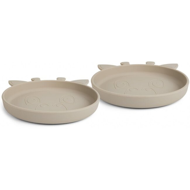 Nuuroo Akila Silikonteller - 2er-Set - Giraffe - Cobblestone