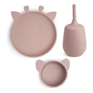Nuuroo Dian Silicone Dinner Set - 3-Piece - Woodrose