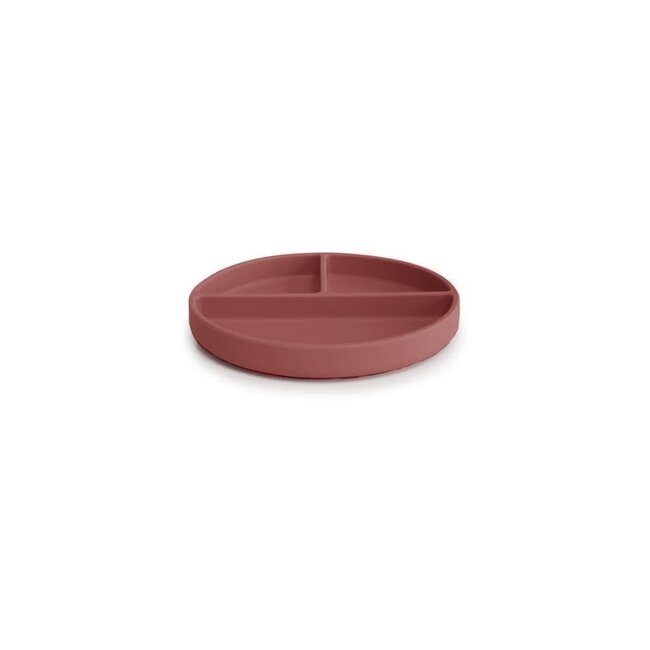 Nuuroo Mingo Silikonteller mit Unterteilung und Saugnapf - Mahogany