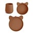 Nuuroo Judi Silicone Dinner Set - 3-Piece - Koala - Caramel Café