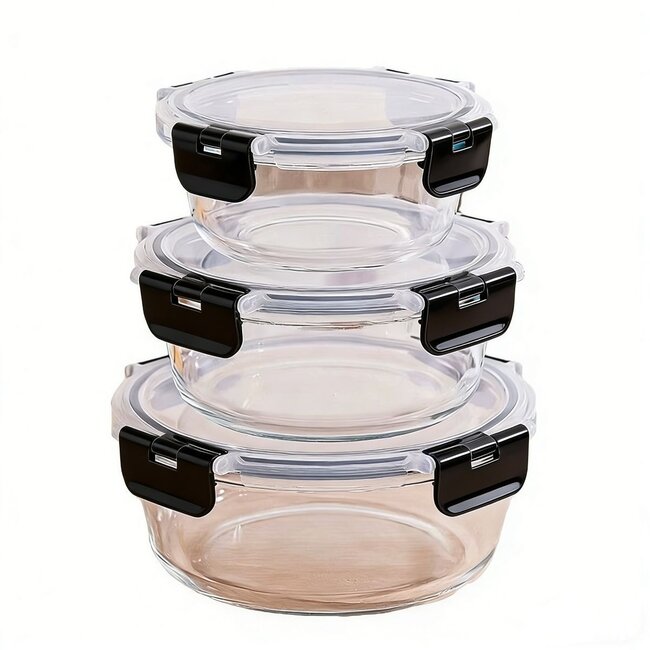 Meal Prep Bakjes - 3 stuks Vershoudbakjes - Glas