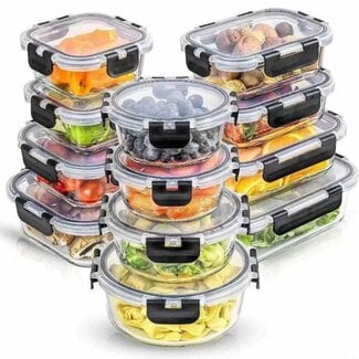Ceruzo Meal Prep Bakjes - 12 stuks Vershoudbakjes - Glas