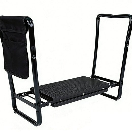 Ceruzo Garden stool - Black - Foldable - Knee cushion