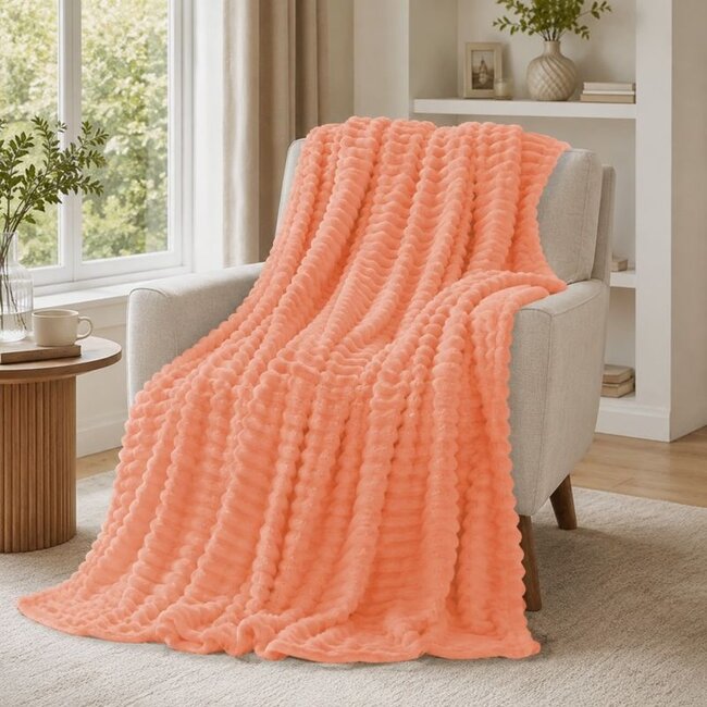 Fleece deken - 150x200 cm - perzik