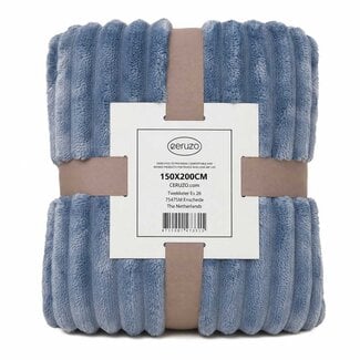 Ceruzo Fleece deken - 150x200 cm - denim blauw