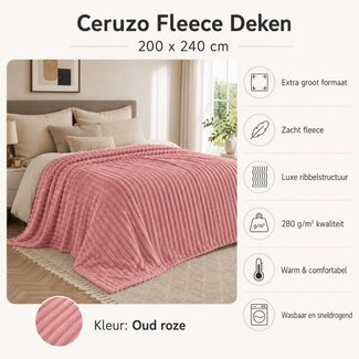 Ceruzo Fleece blanket - 200x240 cm - pink