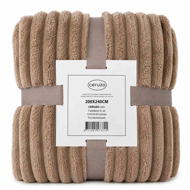 Fleece deken - 200x240 cm - taupe
