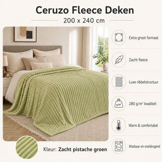 Ceruzo Fleece blanket - 200x240 cm - green