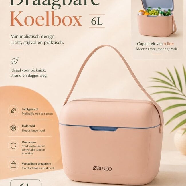 Koelbox 6 Liter - Trendy Roze