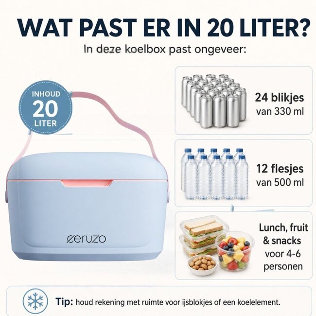 Koelbox 20 Liter - Trendy Blauw