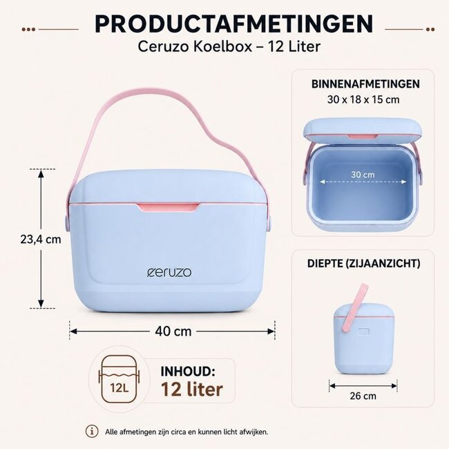 Koelbox 12 Liter - Trendy Blauw