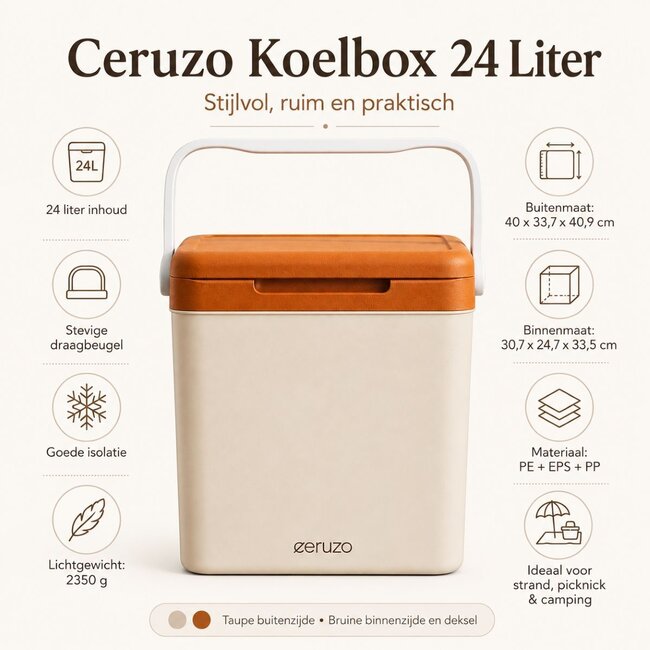 Koelbox 24 Liter - Taupe