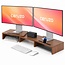 Monitor Standaard - Bruin - Verstelbaar - Verhoger voor 2 Schermen
