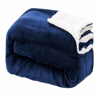 Ceruzo Sherpa Fleece Deken - 150x200 cm - Blauw