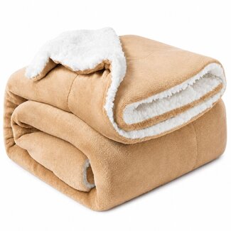 Ceruzo Sherpa Fleece Deken - 150x200 cm - Beige